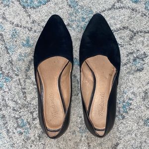 Madewell Black Leather & Suede Flats Size 6.5